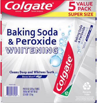 Colgate Baking Soda and Peroxide Whitening Toothpaste 5 pk. 8 oz. Brisk Mint
